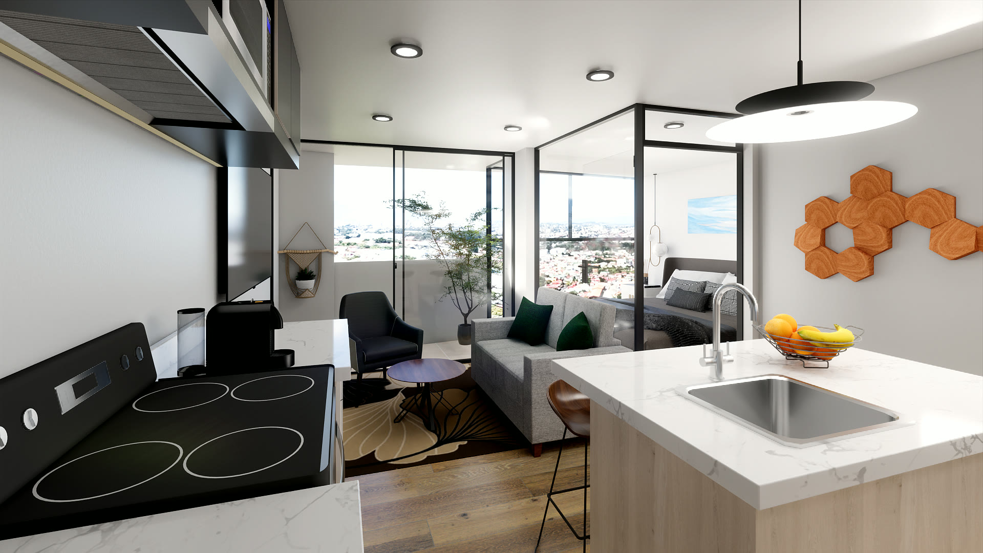 Estudio A — render interior