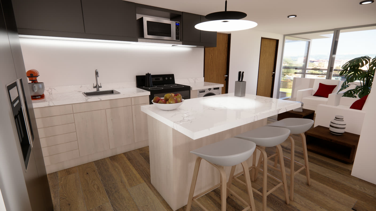 Tipo 1B — render interior